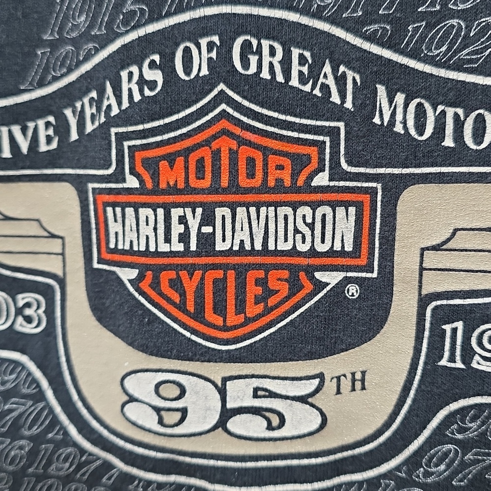 Vintage 1998 Harley Davidson 95 Years Black Sleeveless T-Shirt Size XL - Picture 10 of 10